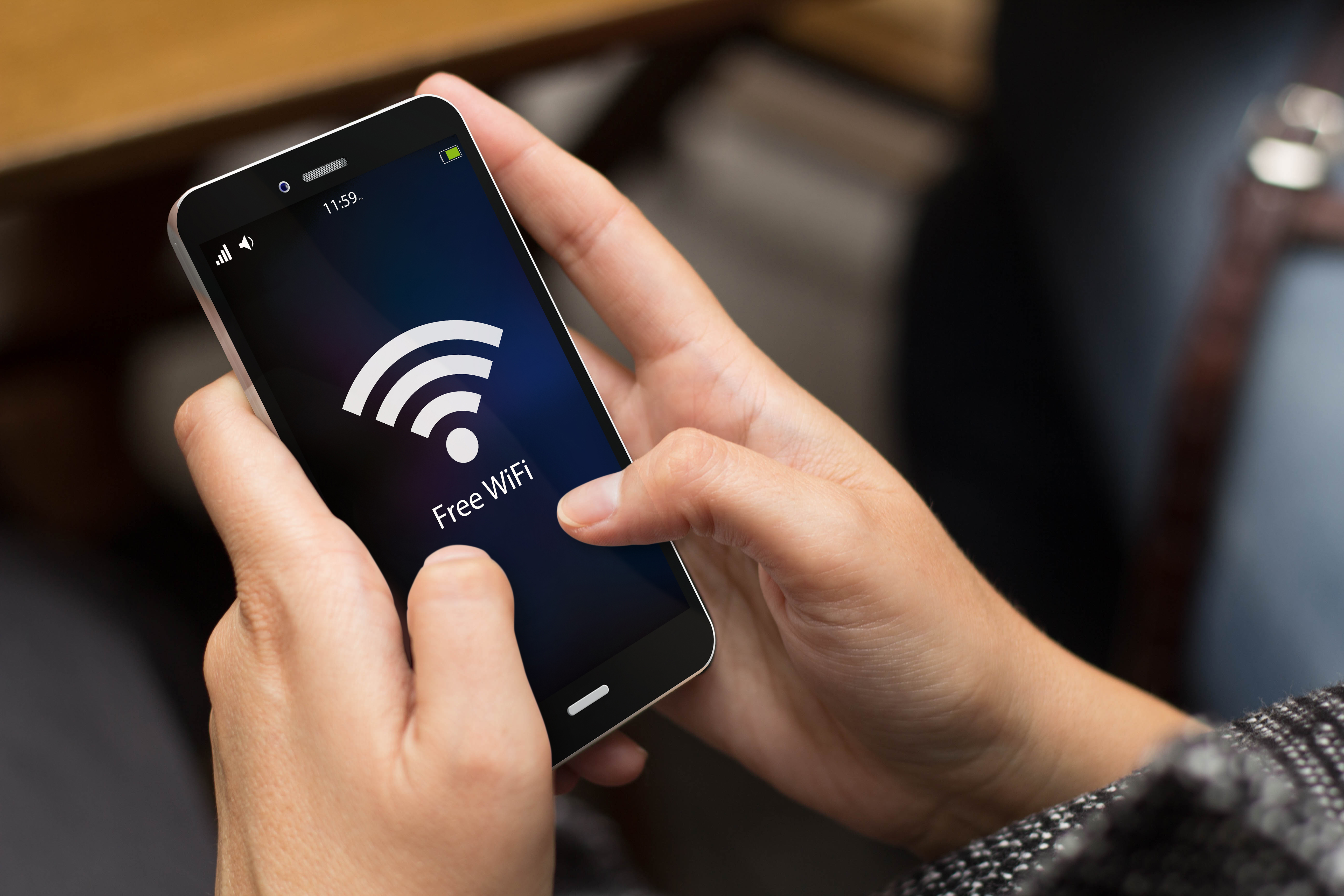 mobile phone showing wifi 